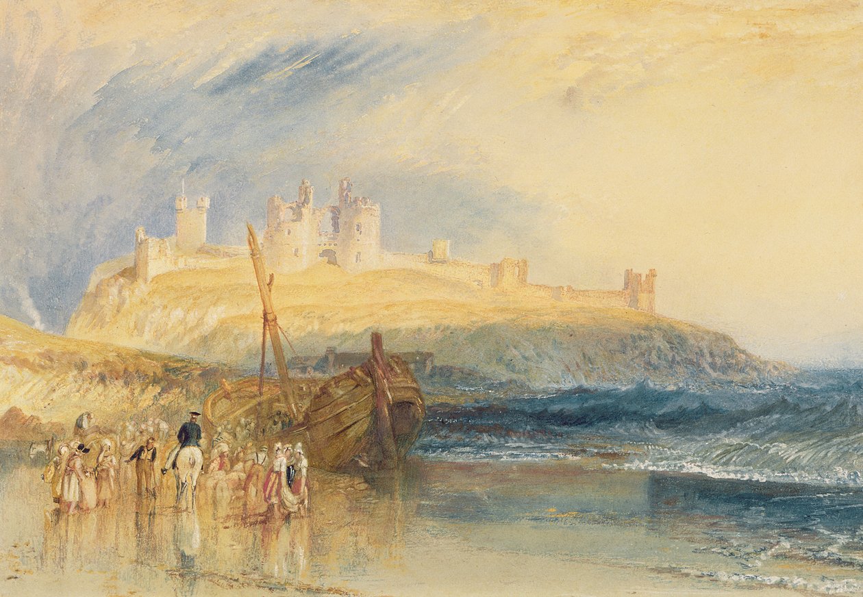 Dunstanborough Castle, Northumberland, ca. 1829 (akvarell på papir) av Joseph Mallord William Turner