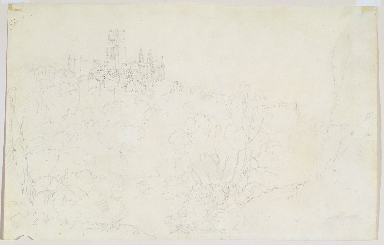 Durham, ca. 1801 (blyant på papir) av Joseph Mallord William Turner