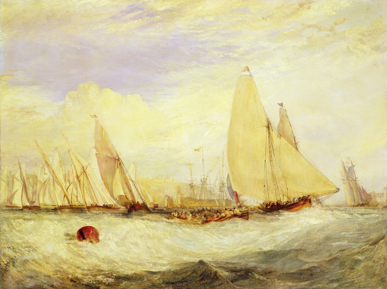 East Cowes Castle, setet til J Nash Esq., Regattaen som slår til Windward av Joseph Mallord William Turner