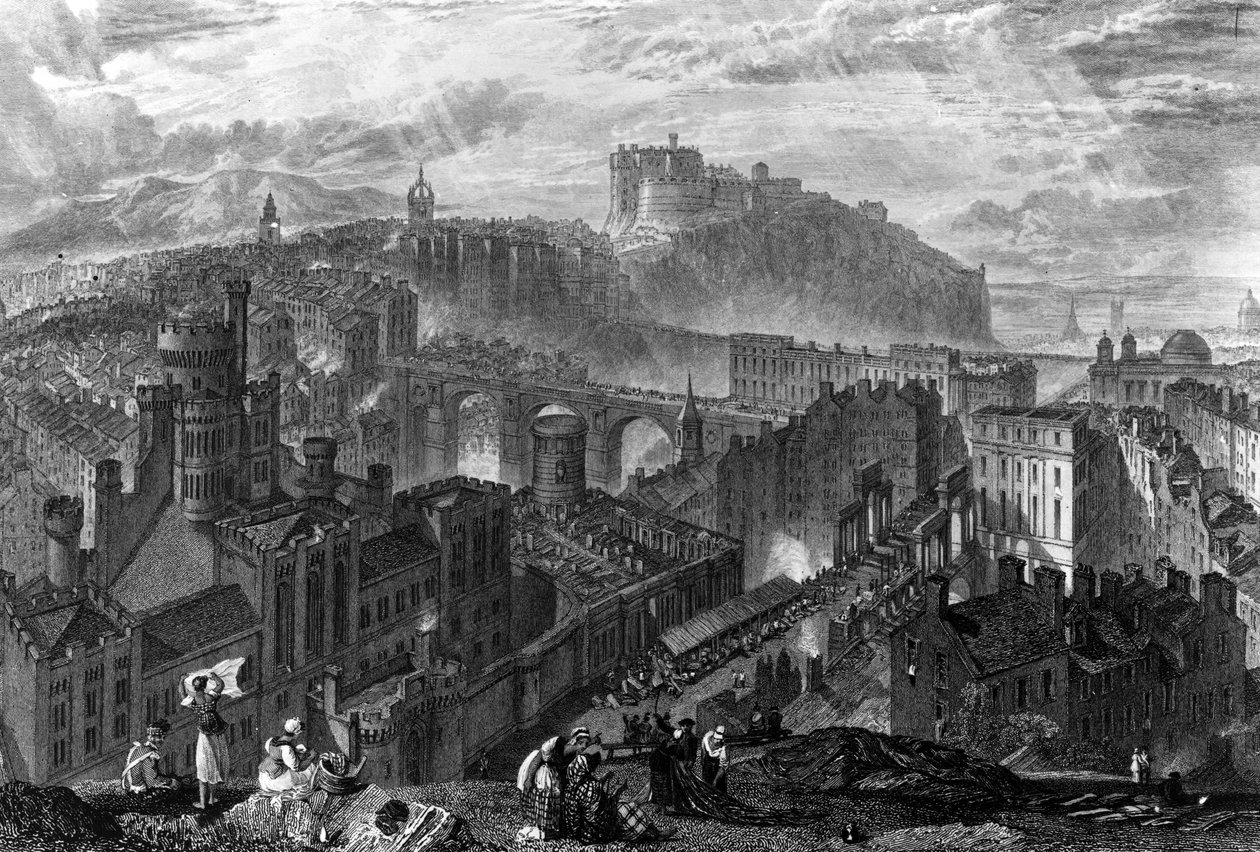 Edinburgh fra Calton Hill, gravert av George Cooke, 1820 av Joseph Mallord William Turner