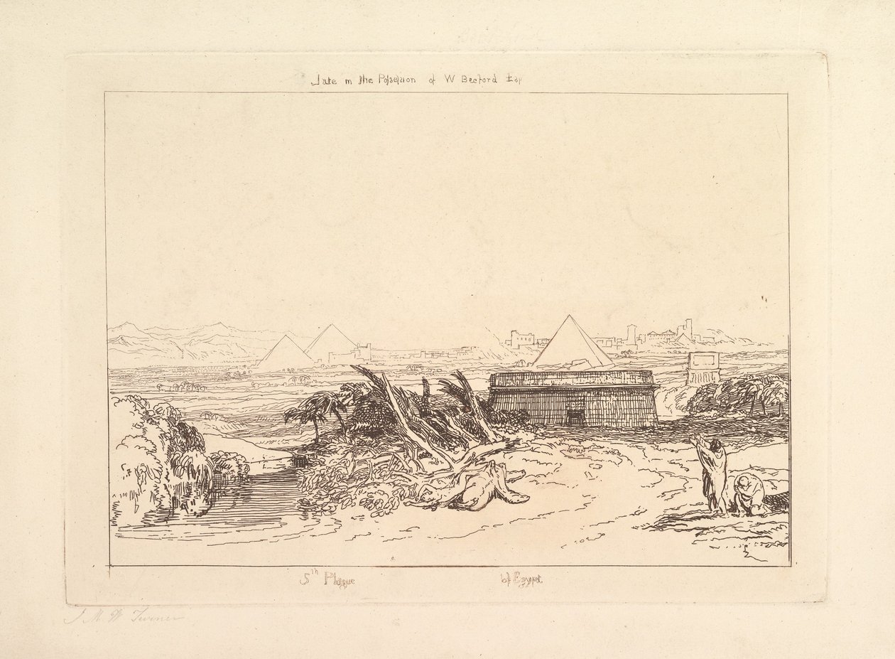 Fifth Plague of Egypt Liber Studiorum, del III, plate 16, 1808. av Joseph Mallord William Turner