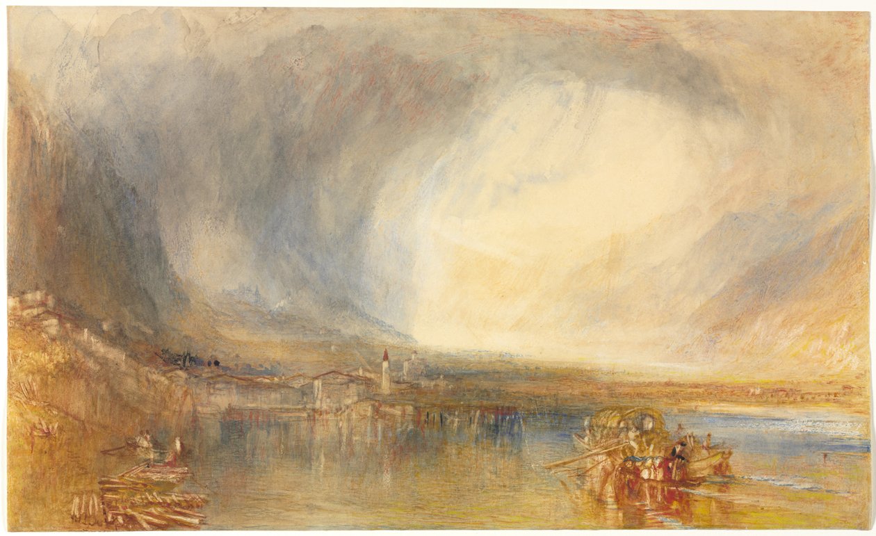 Flüelen, fra Luzernsjøen av Joseph Mallord William Turner