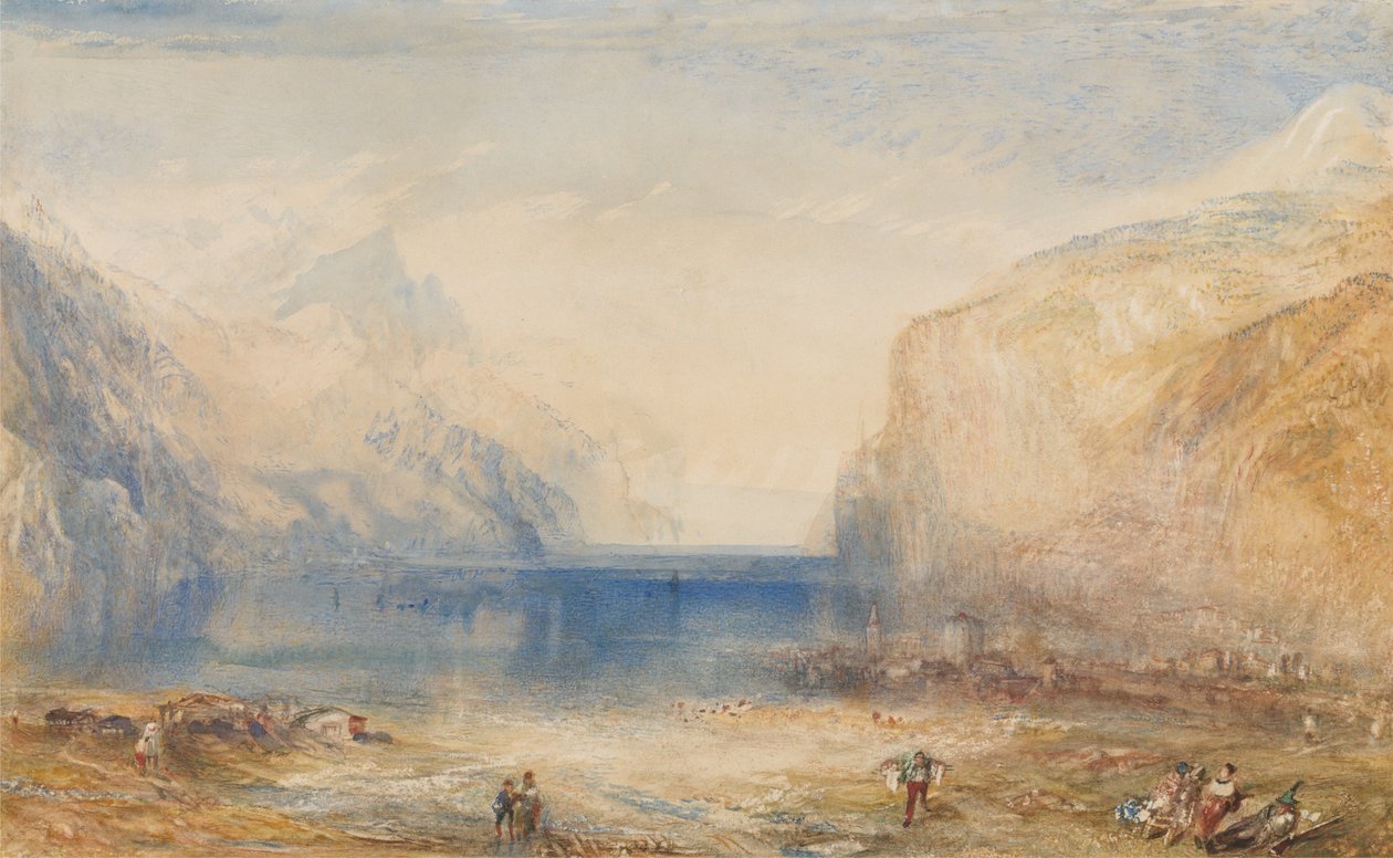 Flüelen: morgen, utsikt mot innsjøen av Joseph Mallord William Turner