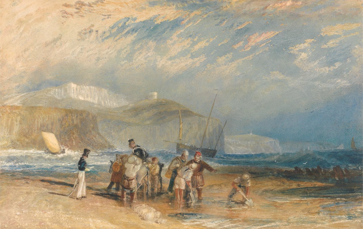 Folkestone havn og kysten mot Dover av Joseph Mallord William Turner
