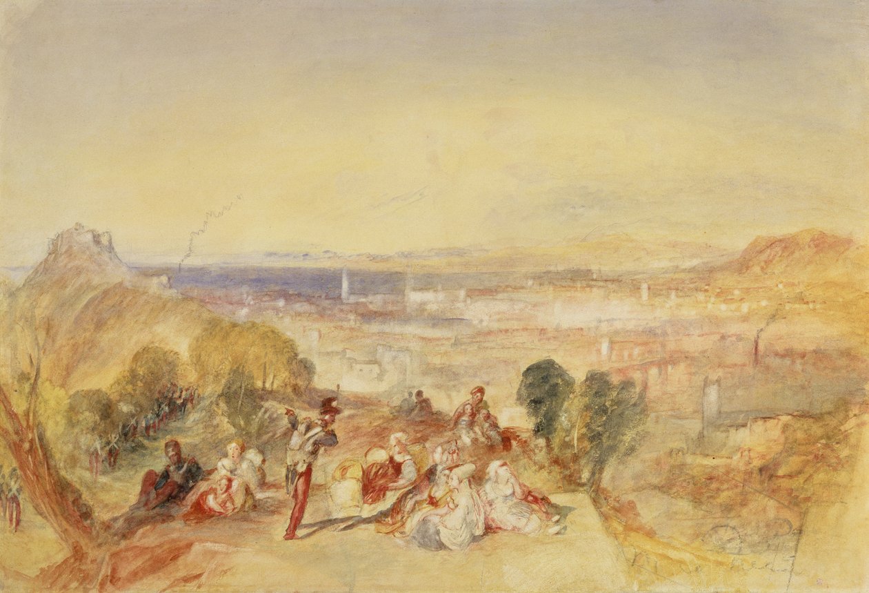 Genova, Italia, ca. 1851 (akvarell på papir) av Joseph Mallord William Turner