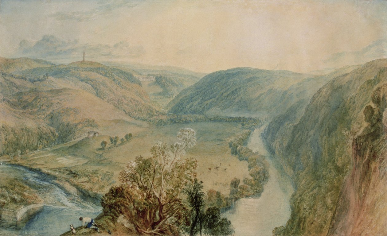 Gibside, County Durham fra nord (se 155783 for par) av Joseph Mallord William Turner