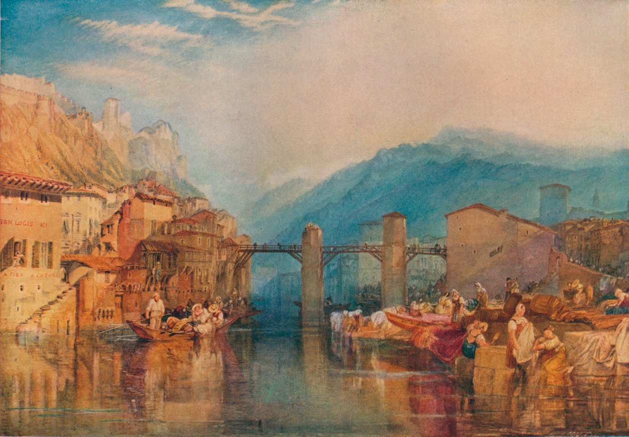 Grenoble-broen, 1824 av Joseph Mallord William Turner