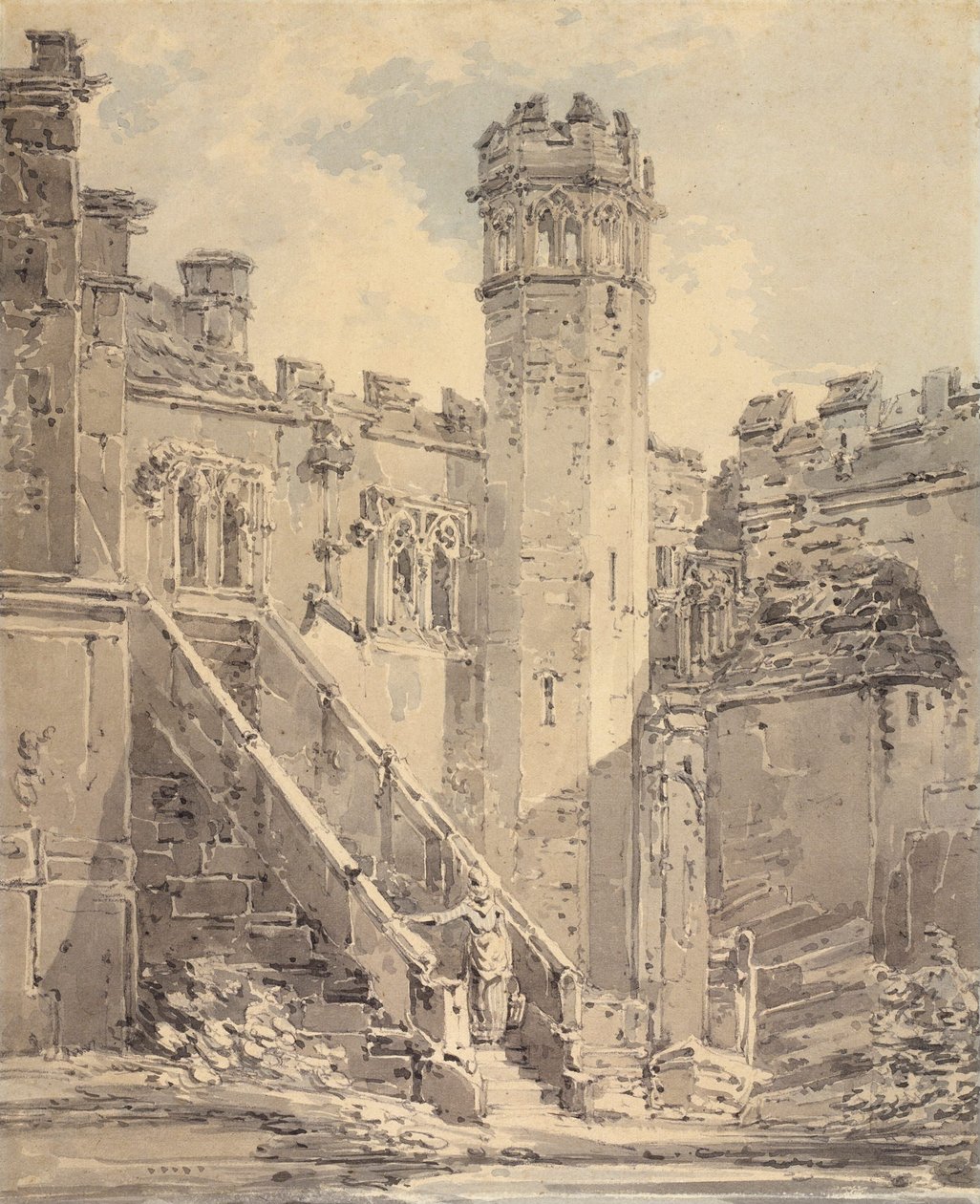 Haddon Hall nær Bakewell, Derbyshire av Joseph Mallord William Turner