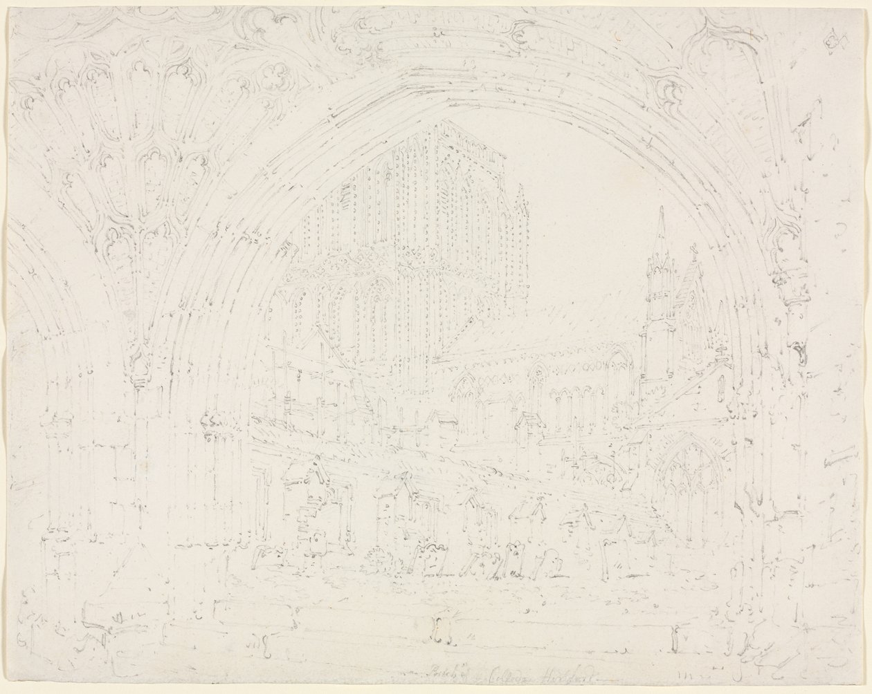 Hereford katedral, ca. 1793. av Joseph Mallord William Turner