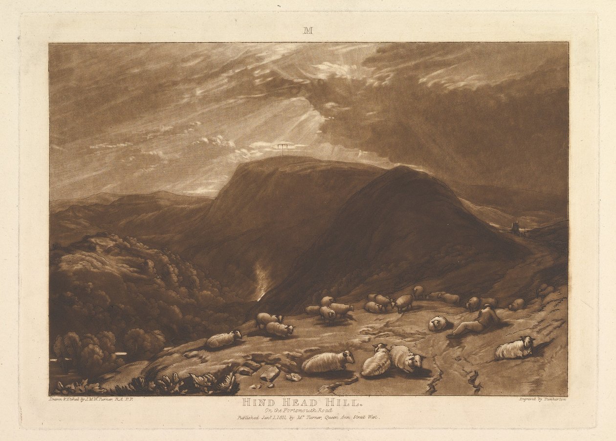 Hind Head Hill, On the Portsmouth Road Liber Studiorum, del V, plate 25, 1. januar 1811. av Joseph Mallord William Turner