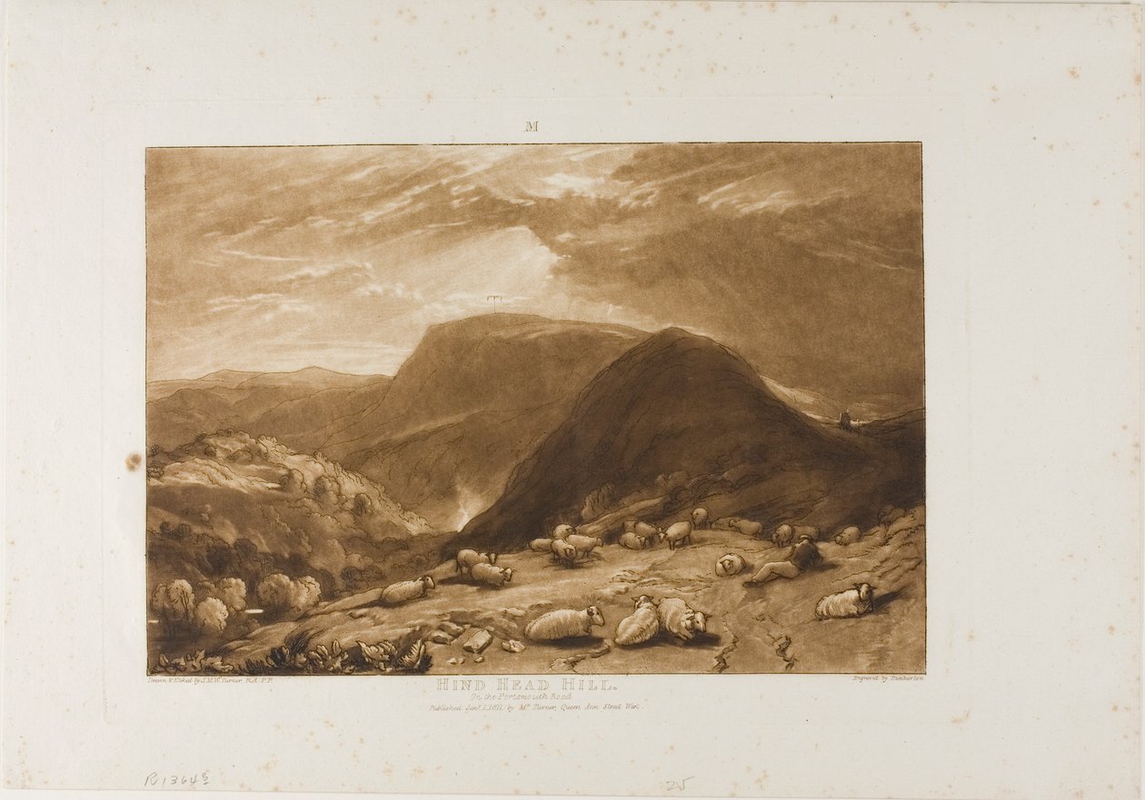 Hind Head Hill, plate 25 fra Liber Studiorum av Joseph Mallord William Turner