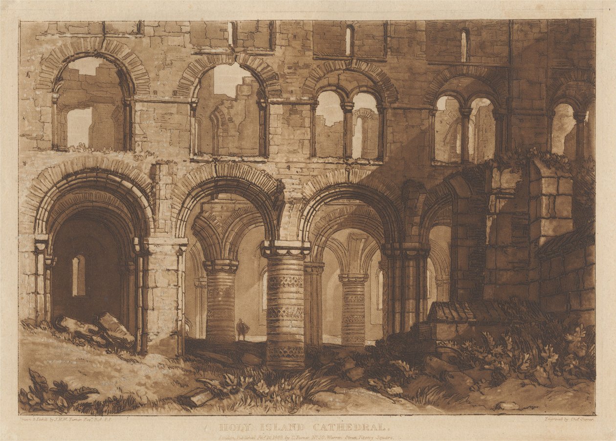 Katedralen på Holy Island av Joseph Mallord William Turner