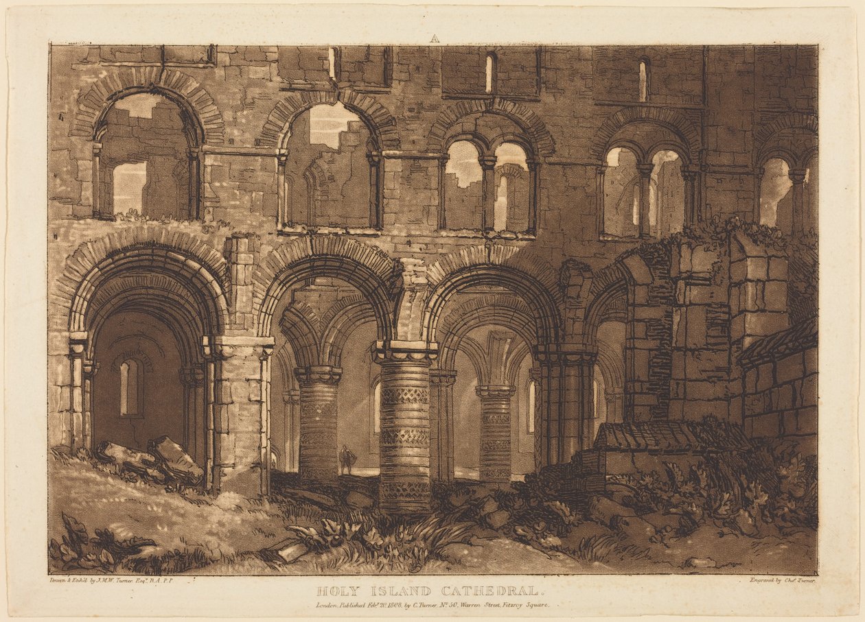 Katedralen på Holy Island av Joseph Mallord William Turner