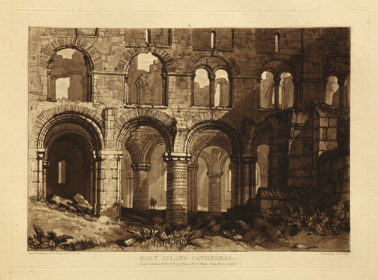 Katedralen på Holy Island av Joseph Mallord William Turner