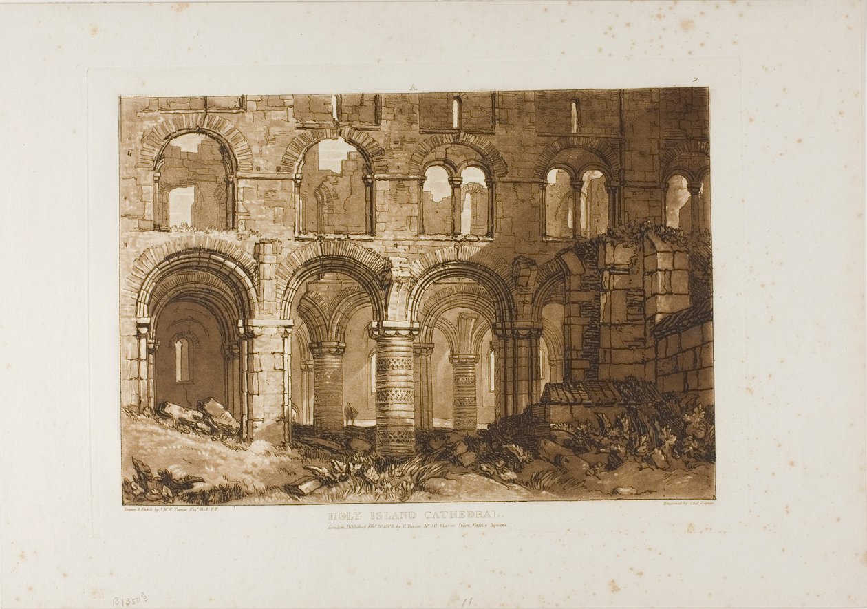 Holy Island Cathedral, plate 11 fra Liber Studiorum av Joseph Mallord William Turner