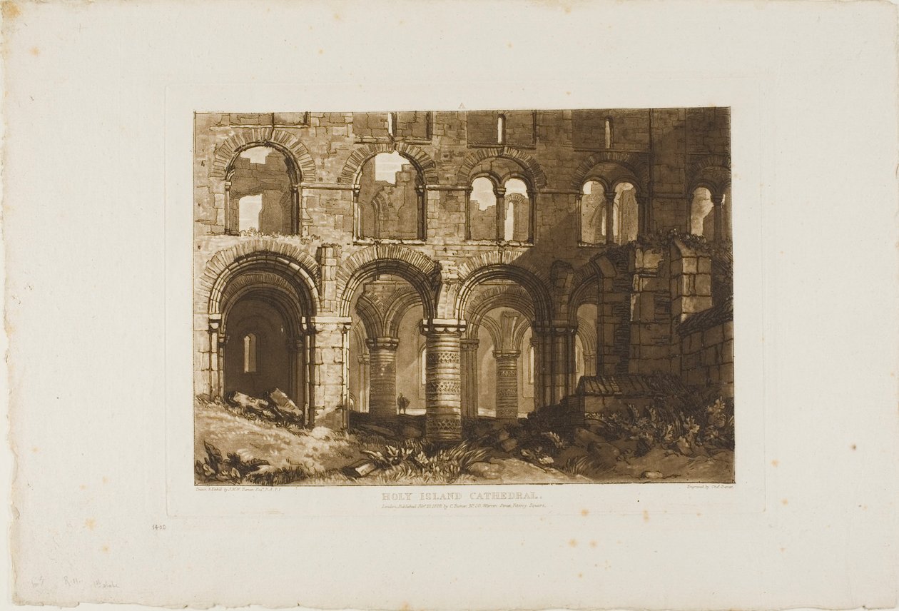 Holy Island Cathedral, plate 11 fra Liber Studiorum av Joseph Mallord William Turner
