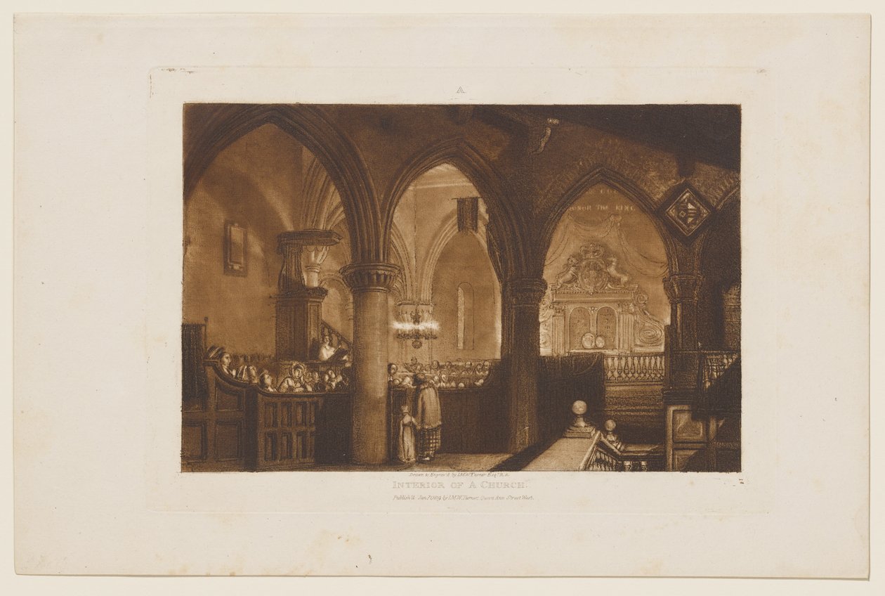 Interiør i en kirke av Joseph Mallord William Turner