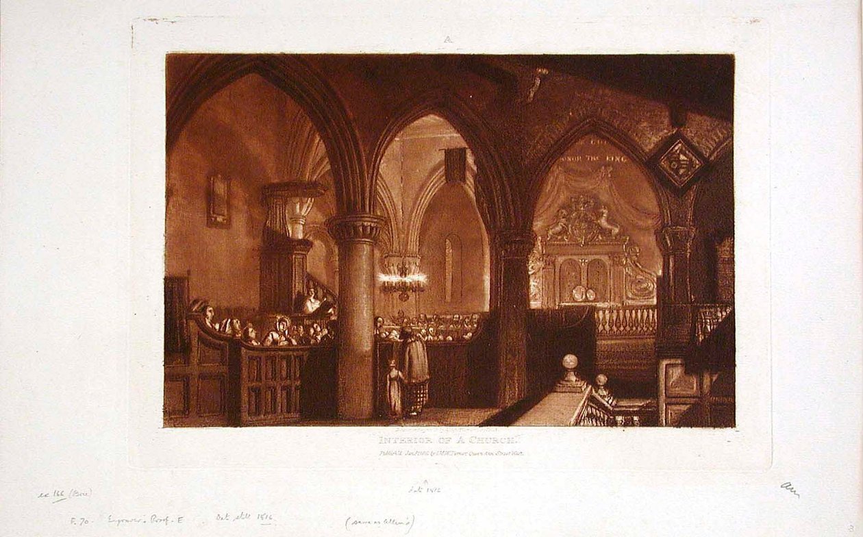 Interiør i en kirke av Joseph Mallord William Turner