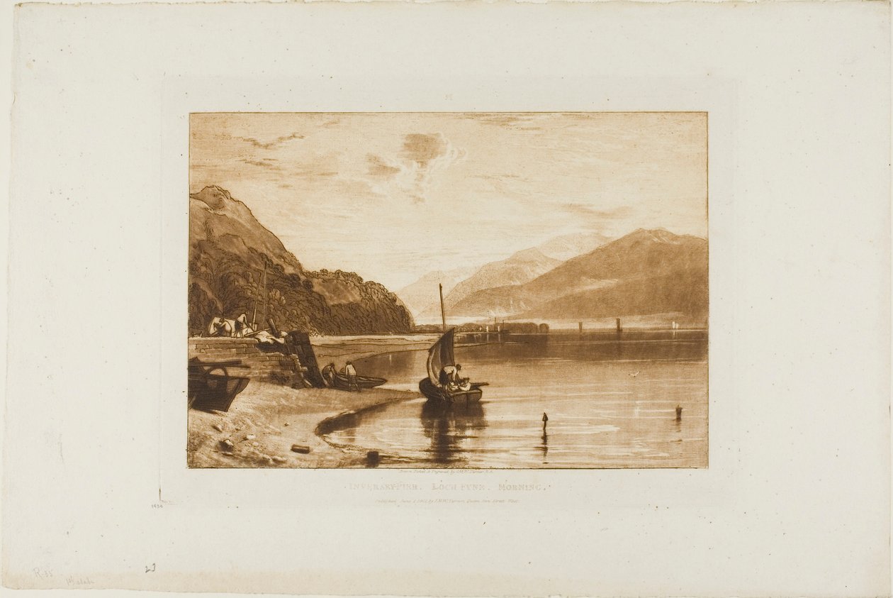 Inverary Pier, plate 35 fra Studieboken av Joseph Mallord William Turner