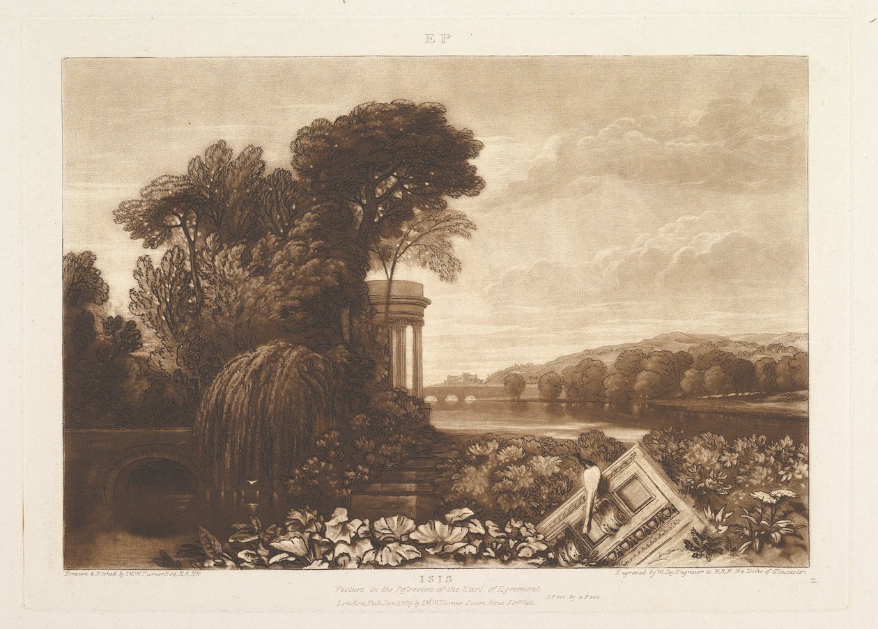 Isis Liber Studiorum, del XIV, plate 68, 1. januar 1819. av Joseph Mallord William Turner