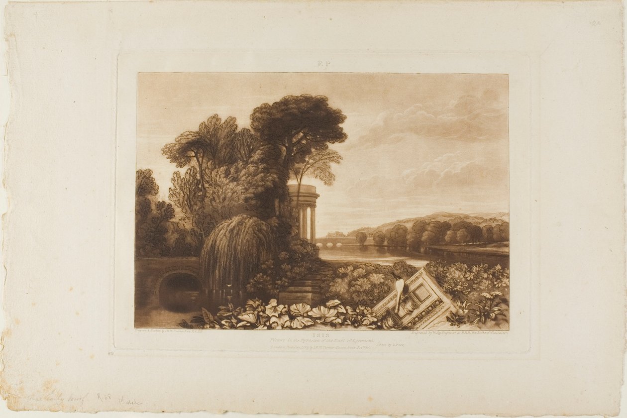 Isis, plate 68 fra Studieboken av Joseph Mallord William Turner