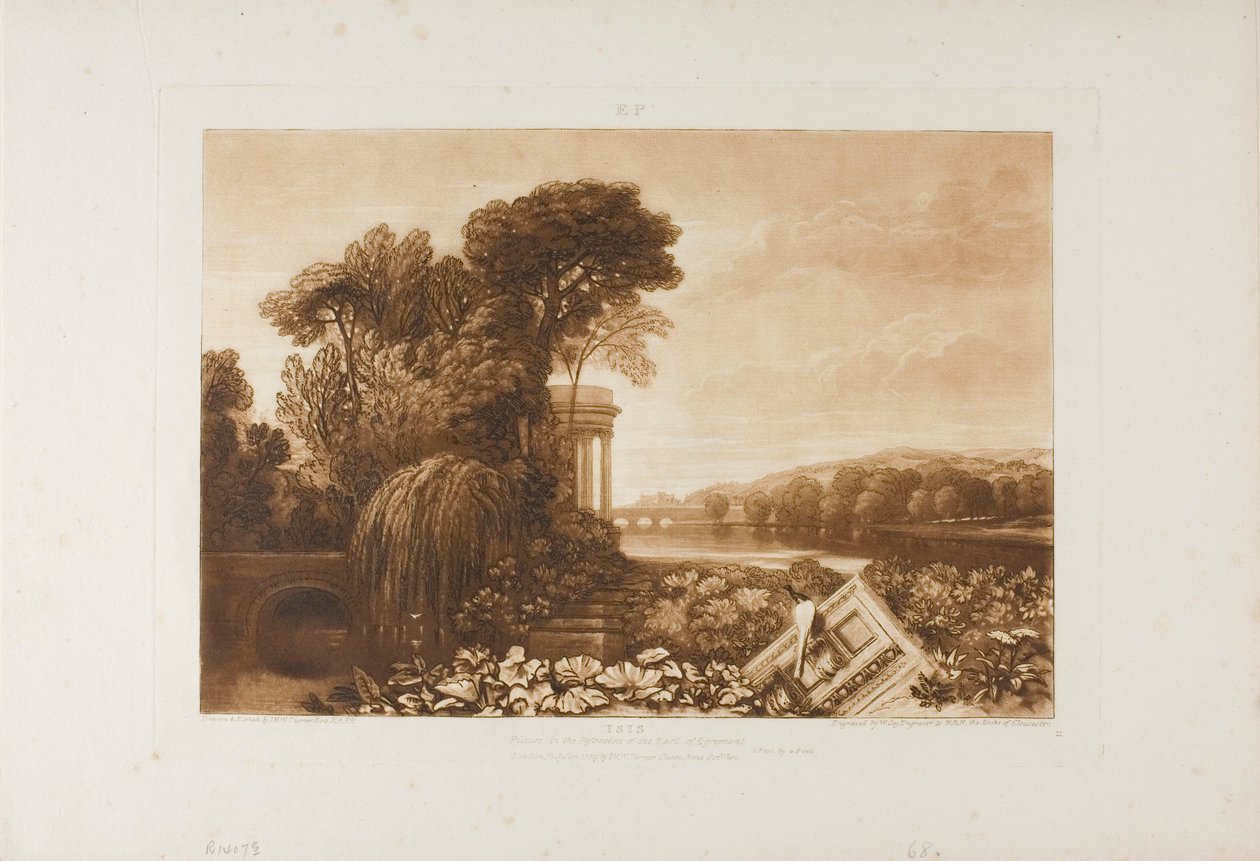 Isis, plate 68 fra Studieboken av Joseph Mallord William Turner