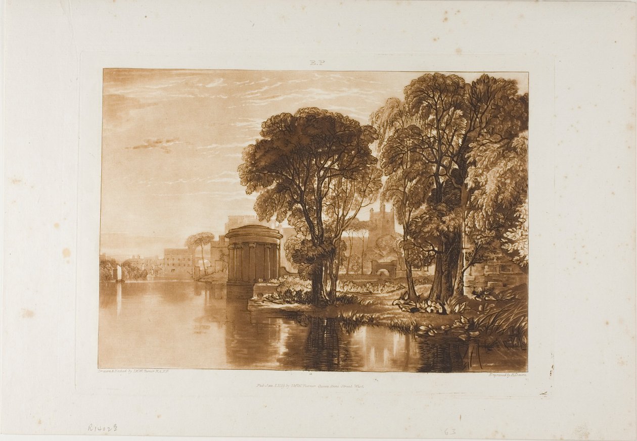 Isleworth, plate 63 fra Liber Studiorum av Joseph Mallord William Turner
