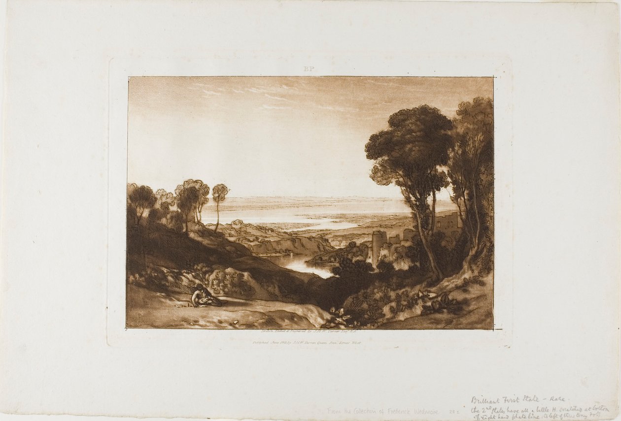 Krysset mellom Severn og Wye, plate 28 fra Liber Studiorum av Joseph Mallord William Turner