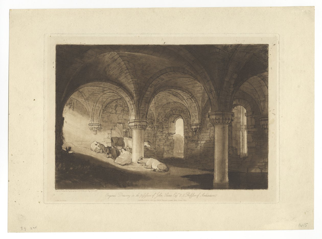 Kirkstall Abbey Crypt av Joseph Mallord William Turner