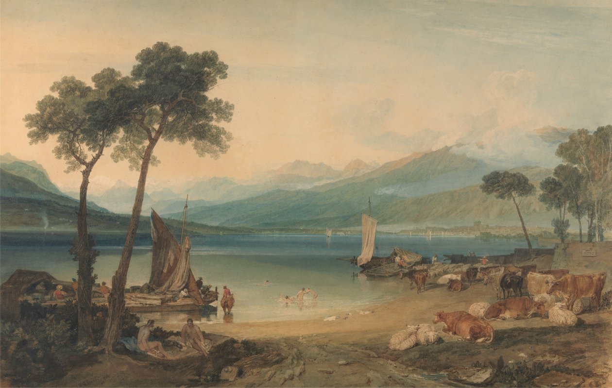 Genèvesjøen og Mont Blanc av Joseph Mallord William Turner