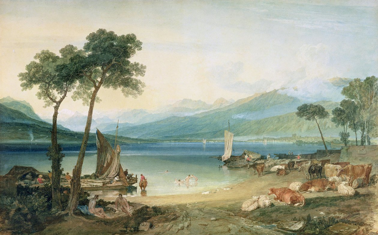 Genfersjøen og Mont Blanc av Joseph Mallord William Turner
