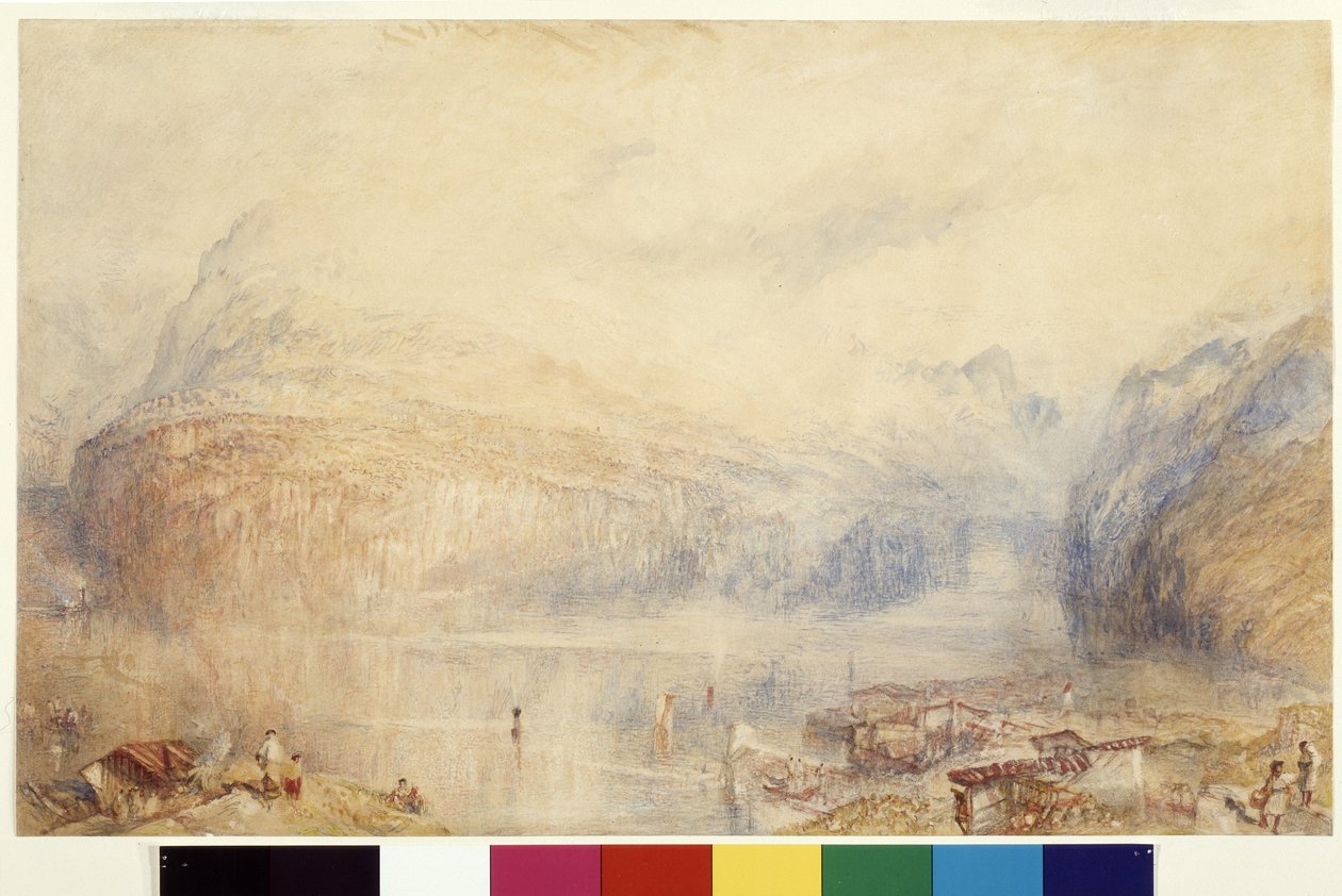 Luzernsjøen fra Brunnen (akvarell og gouache på hvitt papir) av Joseph Mallord William Turner