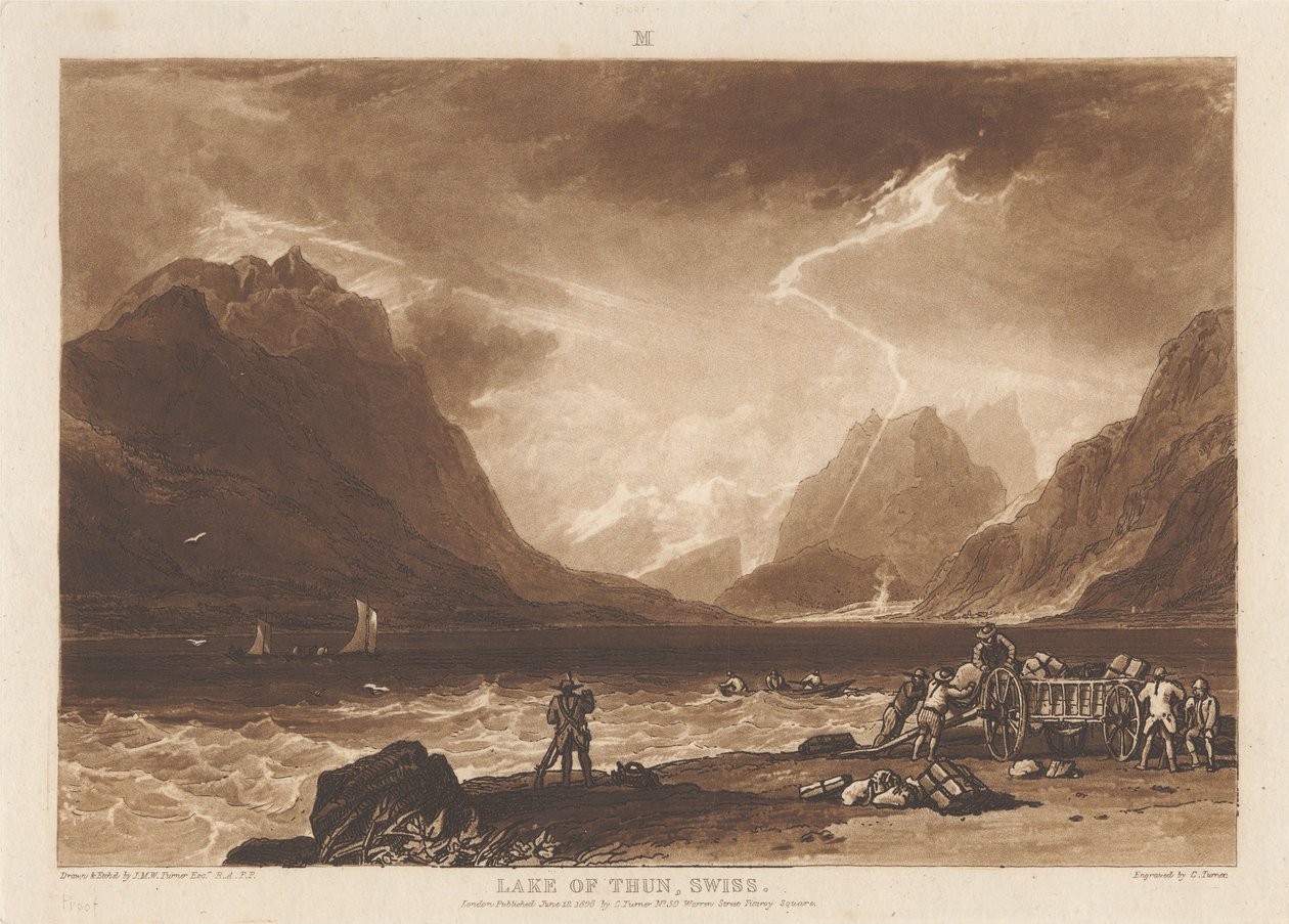 Thunsjøen, Sveits av Joseph Mallord William Turner