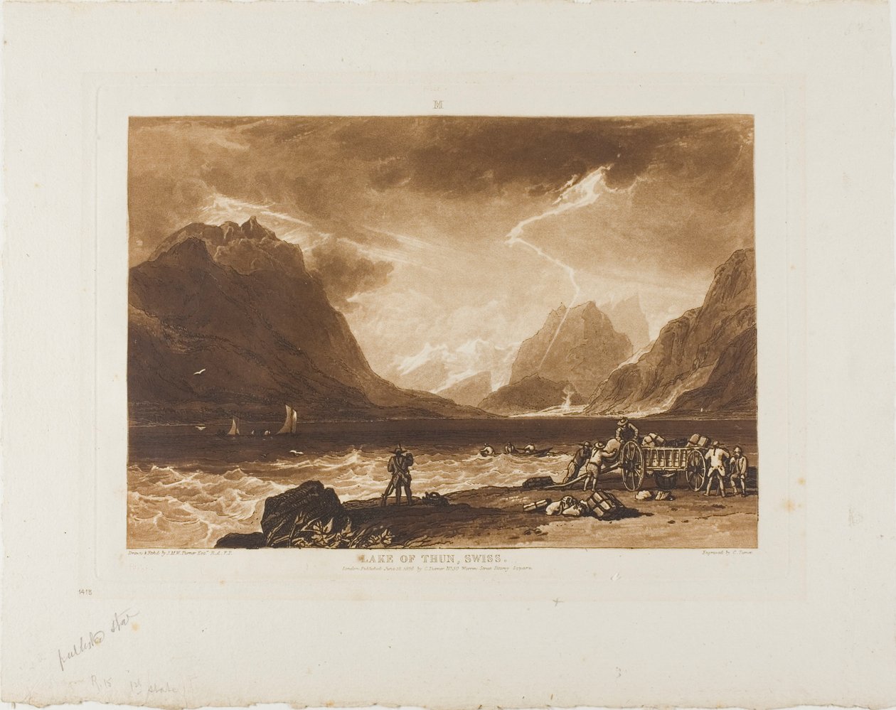Lake of Thun, plate 15 fra Liber Studiorum av Joseph Mallord William Turner