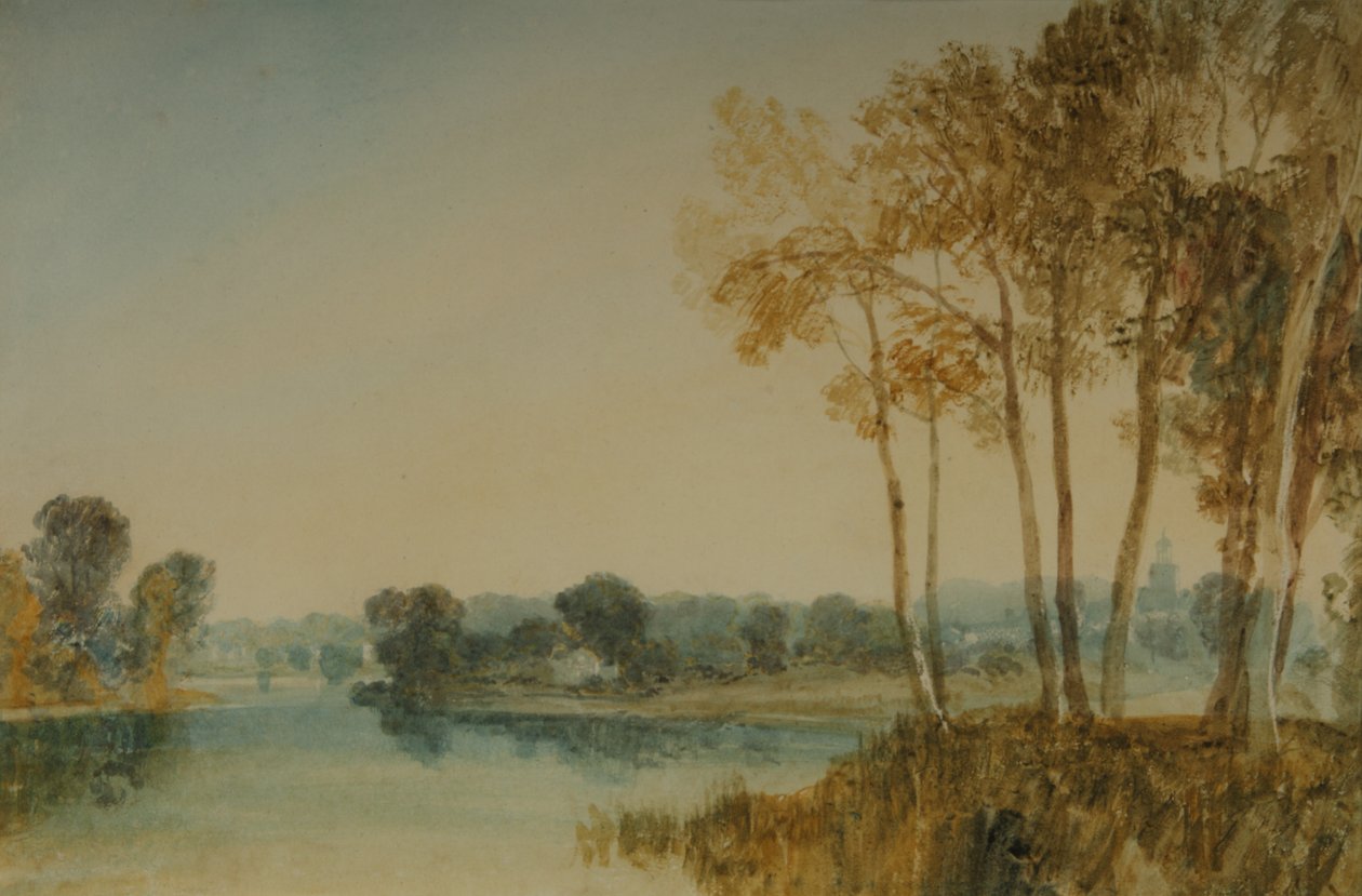 Landskap med trær ved Themsen, ca. 1805 (akvarell på papir) av Joseph Mallord William Turner
