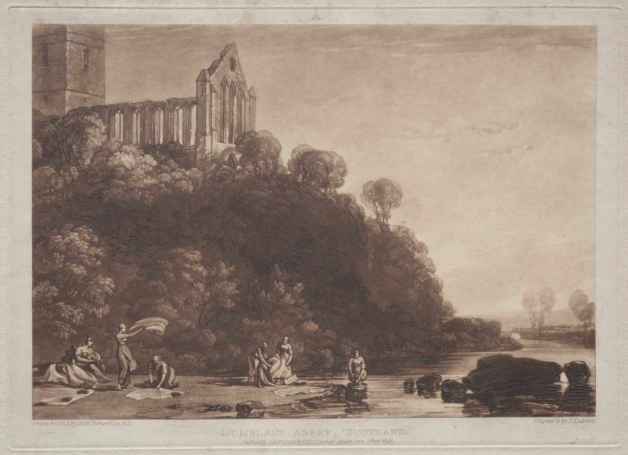 Liber Studiorum:  Dumblain Abbey, Skottland av Joseph Mallord William Turner