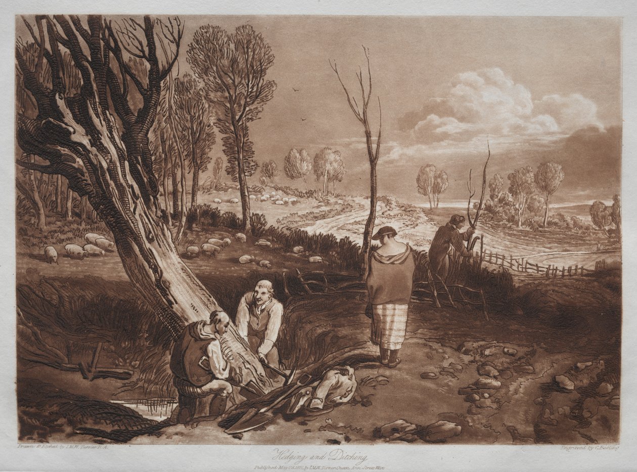 Liber Studiorum: Sikring og grøfting av Joseph Mallord William Turner