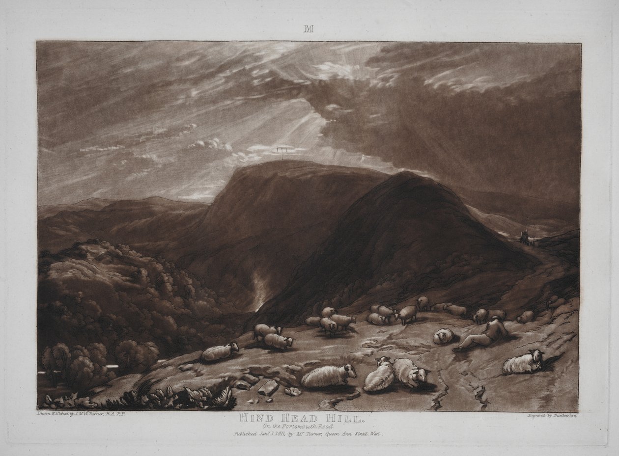 Liber Studiorum: Hind Head Hill på Portsmouth Road av Joseph Mallord William Turner