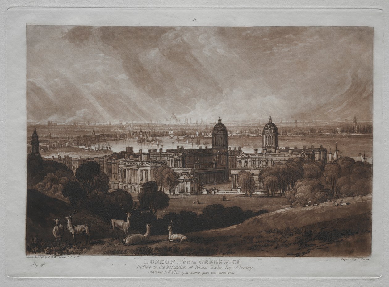 Liber Studiorum: London fra Greenwich. av Joseph Mallord William Turner