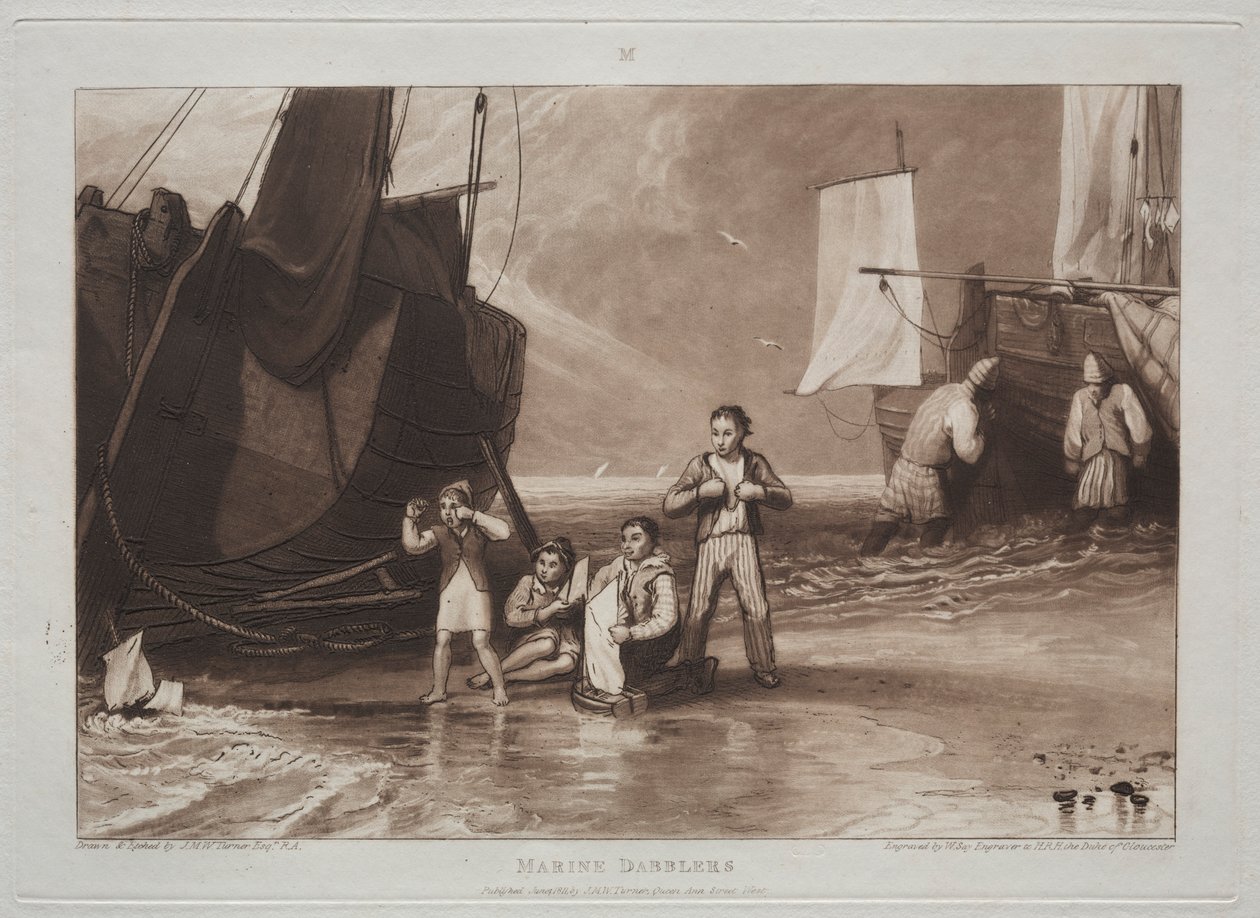 Studiebok: Marine Dabblers. av Joseph Mallord William Turner