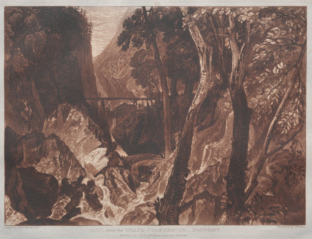 Liber Studiorum: Mølle nær Grand Chartreuse, Dauphiny av Joseph Mallord William Turner