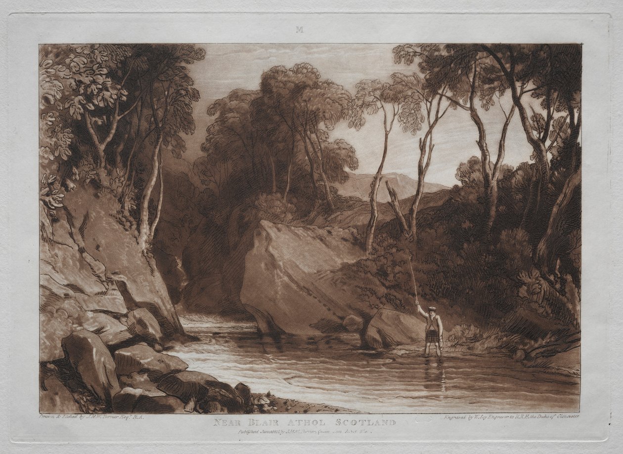 Studiebok: Nær Blain Athol, Skottland. av Joseph Mallord William Turner