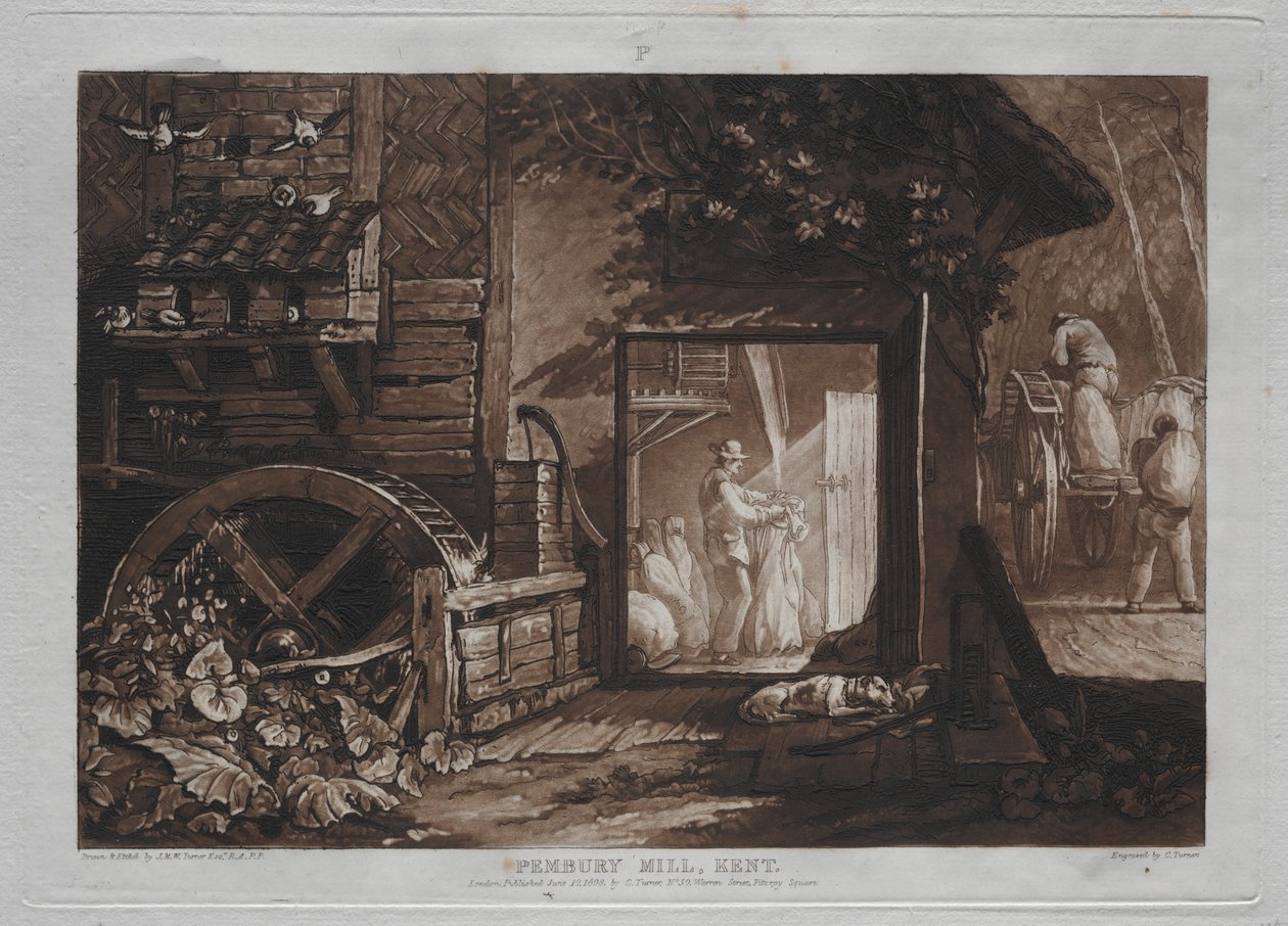 Liber Studiorum: Pembury Mill, Kent av Joseph Mallord William Turner
