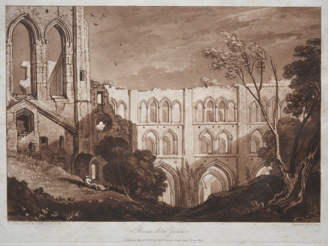 Liber Studiorum: Rivals Abbey, Yorkshire av Joseph Mallord William Turner