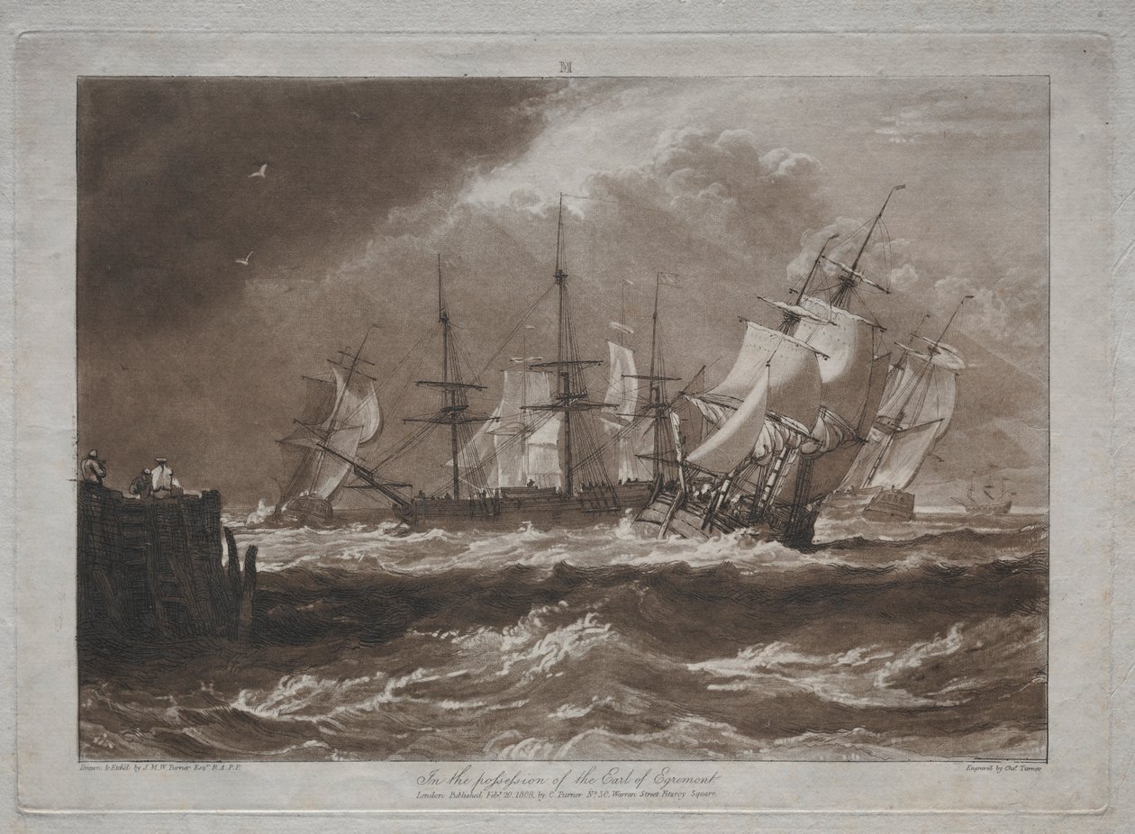 Liber Studiorum: Ships in a Breeze. av Joseph Mallord William Turner