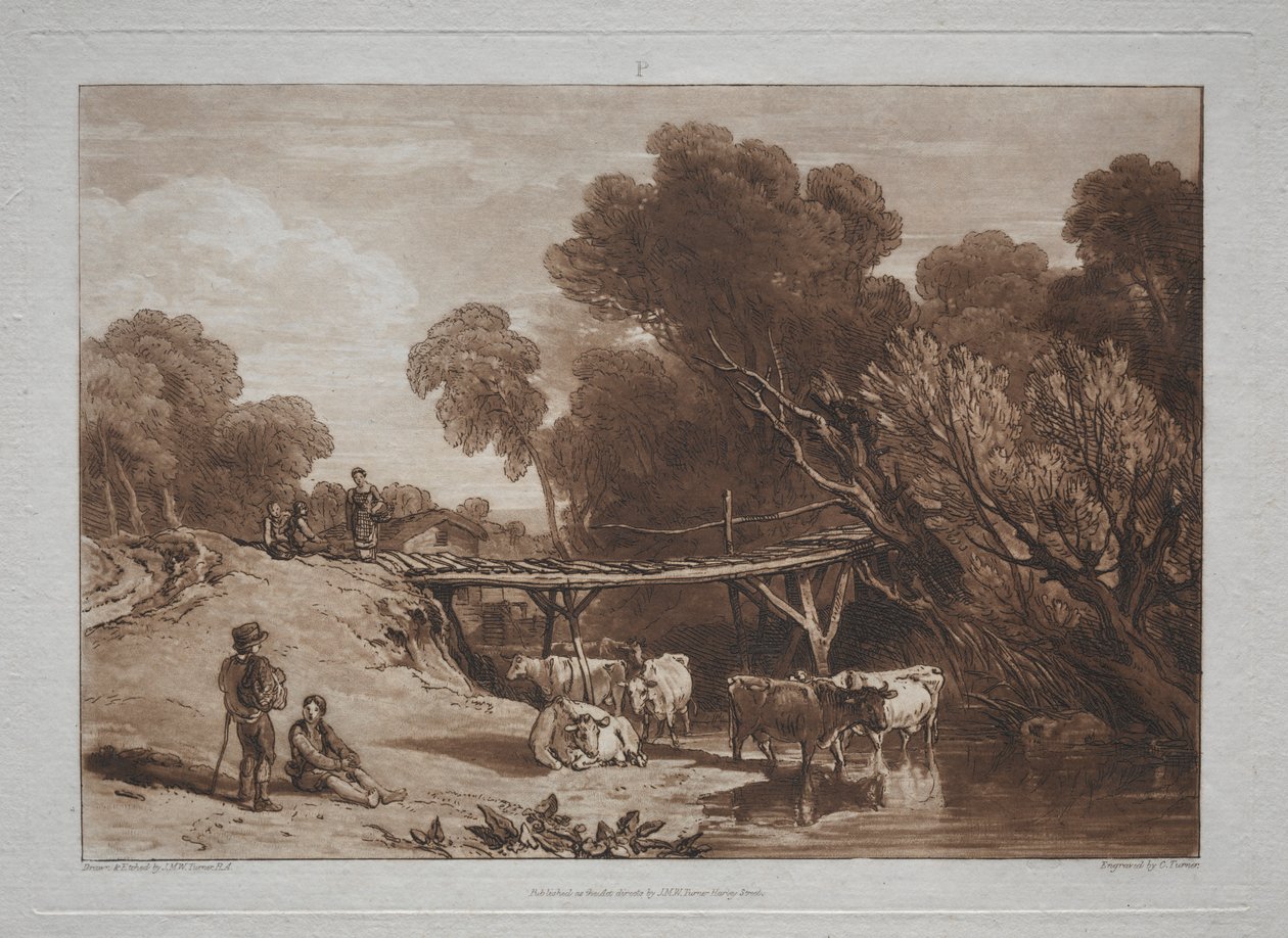 Liber Studiorum: Broen og kuene av Joseph Mallord William Turner