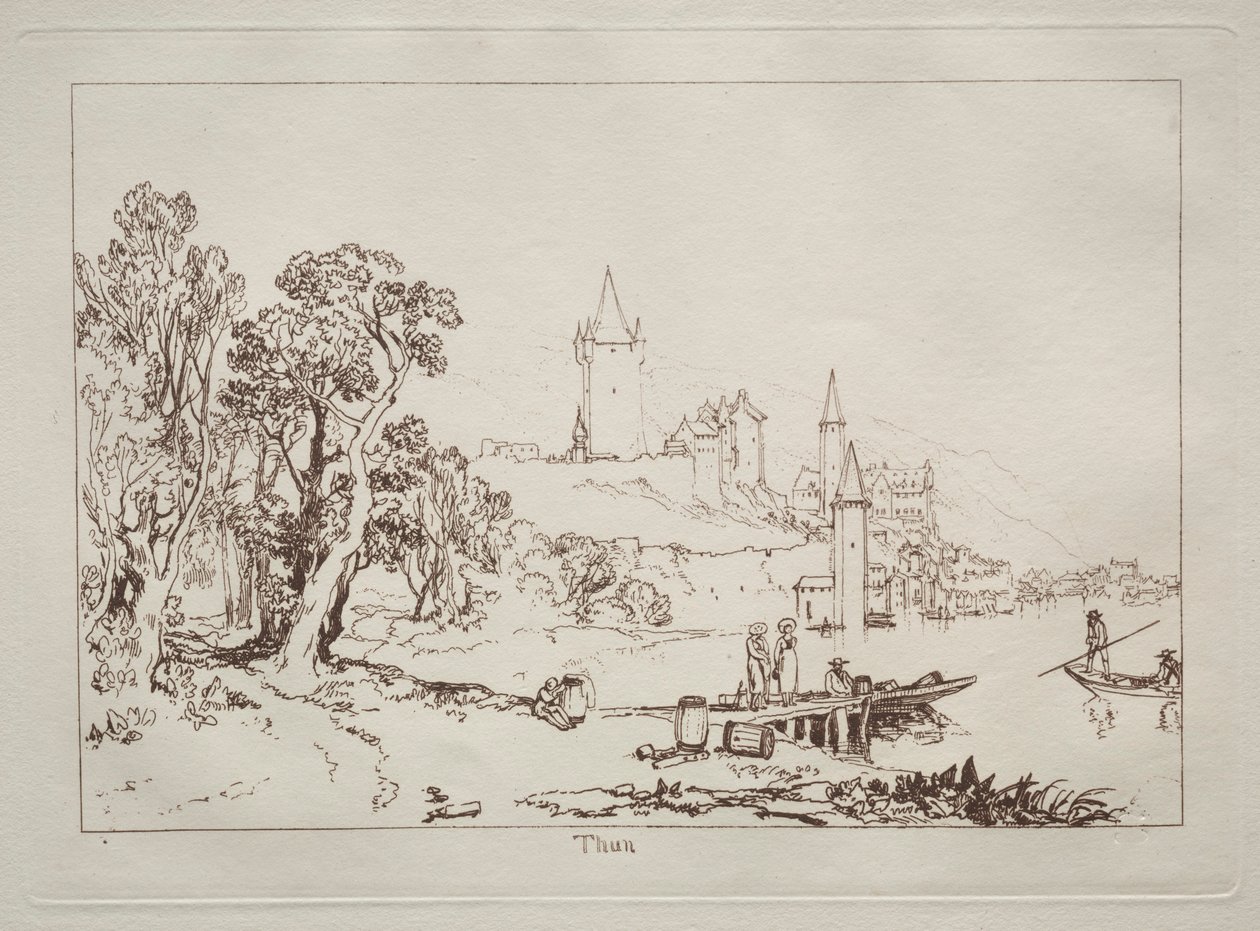 Studiebok: Ville de Thun, Sveits. av Joseph Mallord William Turner