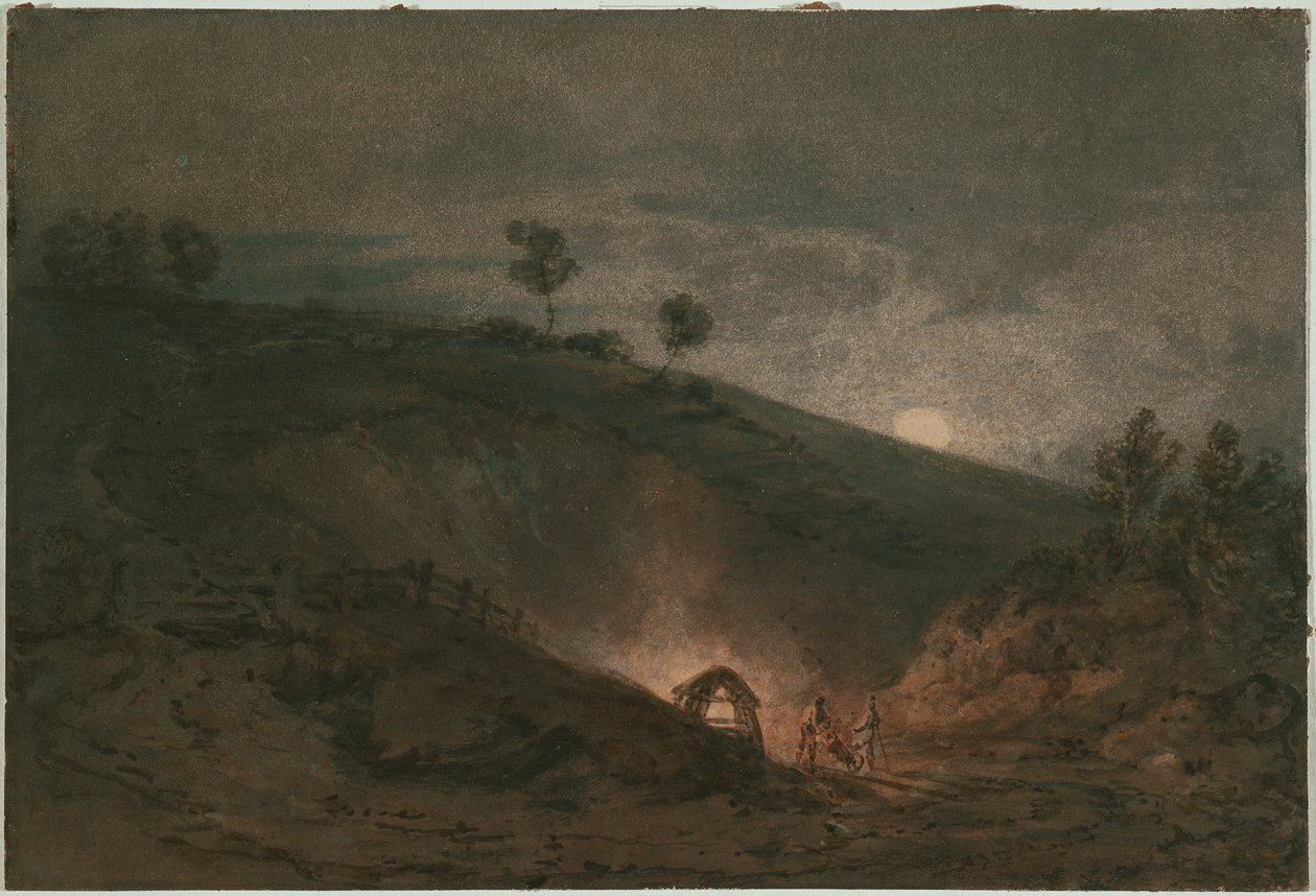 Lime Kiln av Moonlight av Joseph Mallord William Turner