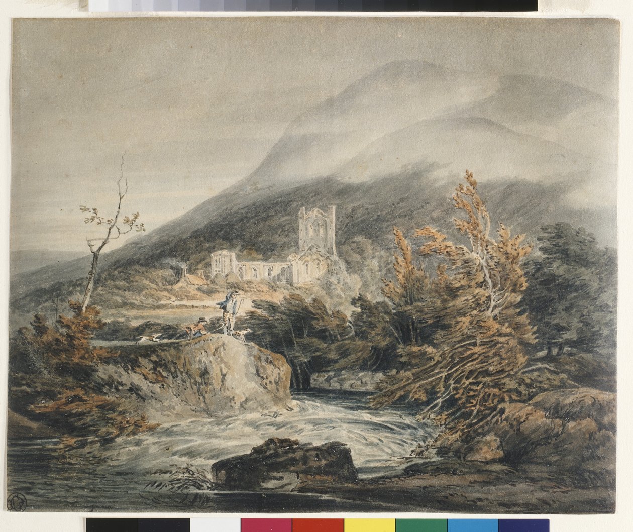 Llanthony Abbey, Monmouthshire (akvarell på hvitt papir) av Joseph Mallord William Turner