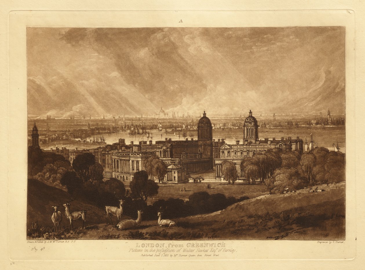 London sett fra Greenwich av Joseph Mallord William Turner